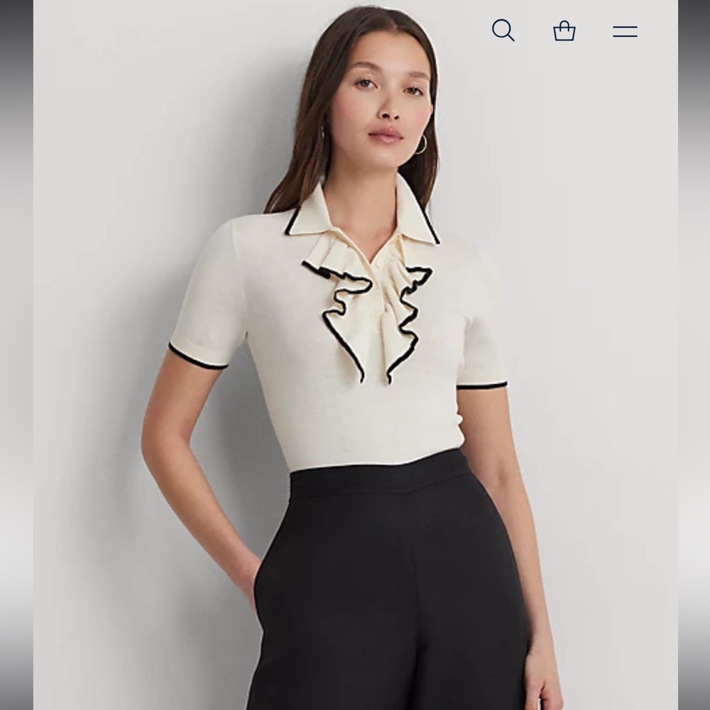Ralph Lauren Cream and Black Sweater